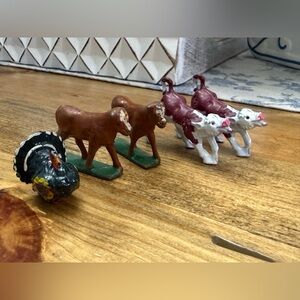 Vintage Manoil, W Britain 1930s 1940s Lead Farm Animals Cows Turkey